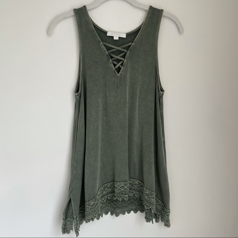 Anthropologie Eri + Ali Olive Tank